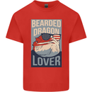 Bearded Dragon Lover USA America Mens Cotton T-Shirt Tee Top Red