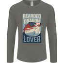 Bearded Dragon Lover USA America Mens Long Sleeve T-Shirt Charcoal