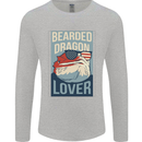 Bearded Dragon Lover USA America Mens Long Sleeve T-Shirt Sports Grey