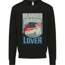 Bearded Dragon Lover USA America Mens Sweatshirt Jumper Black