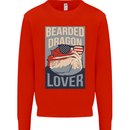 Bearded Dragon Lover USA America Mens Sweatshirt Jumper Bright Red