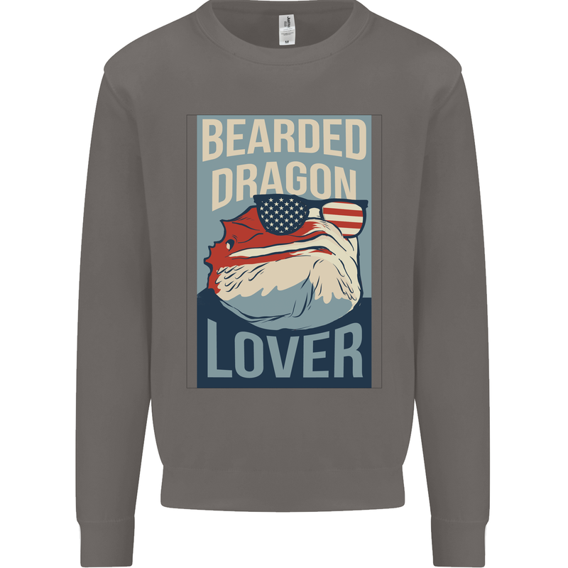 Bearded Dragon Lover USA America Mens Sweatshirt Jumper Charcoal