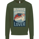 Bearded Dragon Lover USA America Mens Sweatshirt Jumper Forest Green