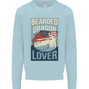 Bearded Dragon Lover USA America Mens Sweatshirt Jumper Light Blue