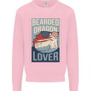 Bearded Dragon Lover USA America Mens Sweatshirt Jumper Light Pink