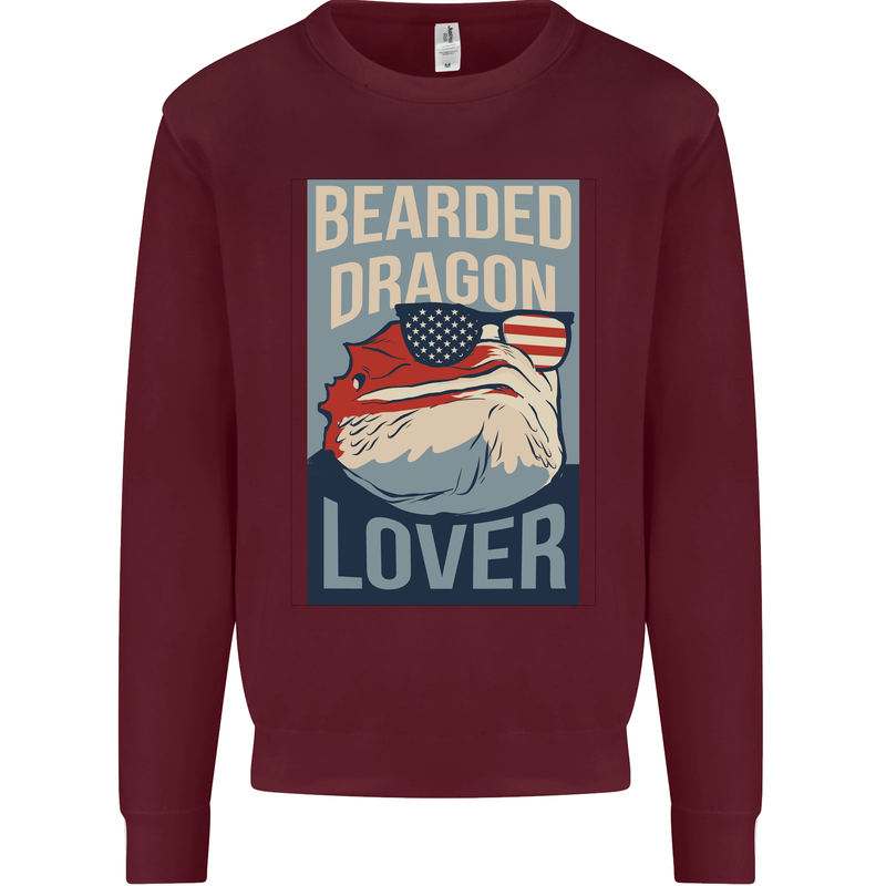 Bearded Dragon Lover USA America Mens Sweatshirt Jumper Maroon
