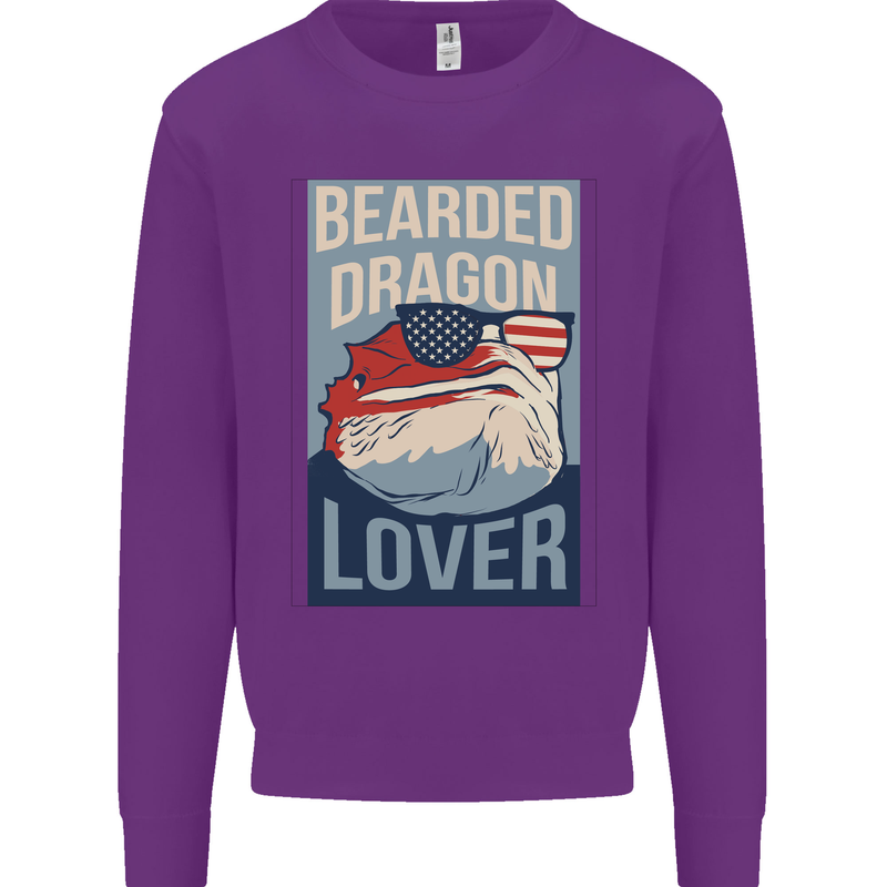 Bearded Dragon Lover USA America Mens Sweatshirt Jumper Purple