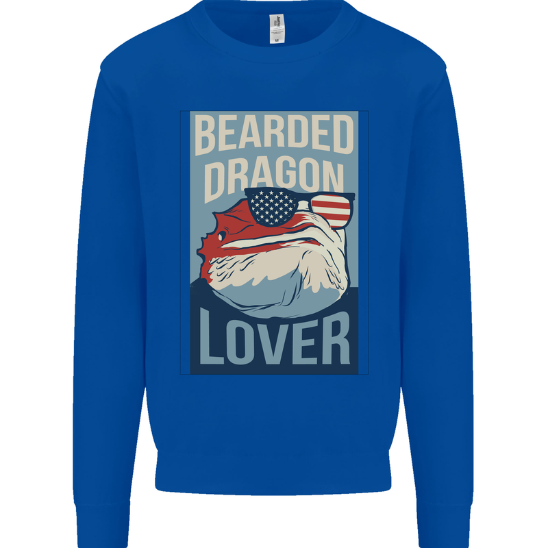 Bearded Dragon Lover USA America Mens Sweatshirt Jumper Royal Blue