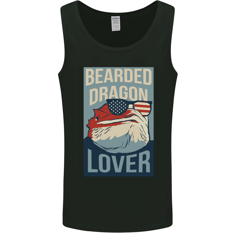 Bearded Dragon Lover USA America Mens Vest Tank Top Black