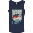 Bearded Dragon Lover USA America Mens Vest Tank Top Navy Blue