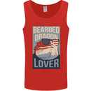 Bearded Dragon Lover USA America Mens Vest Tank Top Red