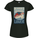 Bearded Dragon Lover USA America Womens Petite Cut T-Shirt Black