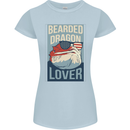 Bearded Dragon Lover USA America Womens Petite Cut T-Shirt Light Blue