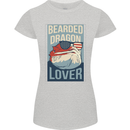 Bearded Dragon Lover USA America Womens Petite Cut T-Shirt Sports Grey