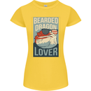 Bearded Dragon Lover USA America Womens Petite Cut T-Shirt Yellow