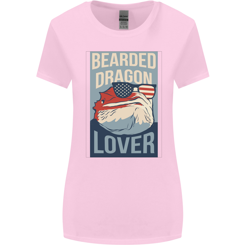 Bearded Dragon Lover USA America Womens Wider Cut T-Shirt Light Pink