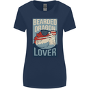 Bearded Dragon Lover USA America Womens Wider Cut T-Shirt Navy Blue