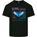 Beautiful & Fragile Butterfly Graphic Mens Cotton T-Shirt Tee Top Black