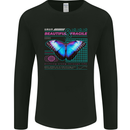 Beautiful & Fragile Butterfly Graphic Mens Long Sleeve T-Shirt Black
