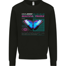 Beautiful & Fragile Butterfly Graphic Mens Sweatshirt Jumper Black