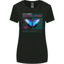 Beautiful & Fragile Butterfly Graphic Womens Wider Cut T-Shirt Black