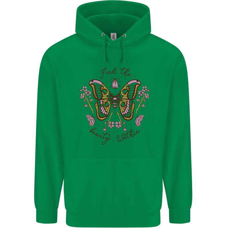 Beauty Within Butterfly Butterflies Childrens Kids Hoodie Irish Green