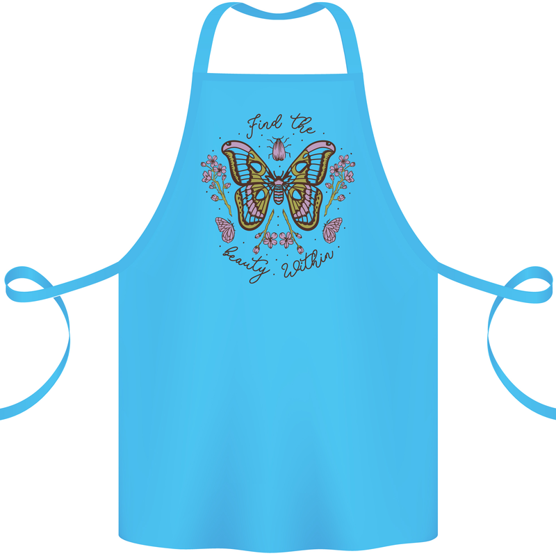 Beauty Within Butterfly Butterflies Cotton Apron 100% Organic Turquoise