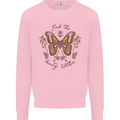 Beauty Within Butterfly Butterflies Kids Sweatshirt Jumper Light Pink