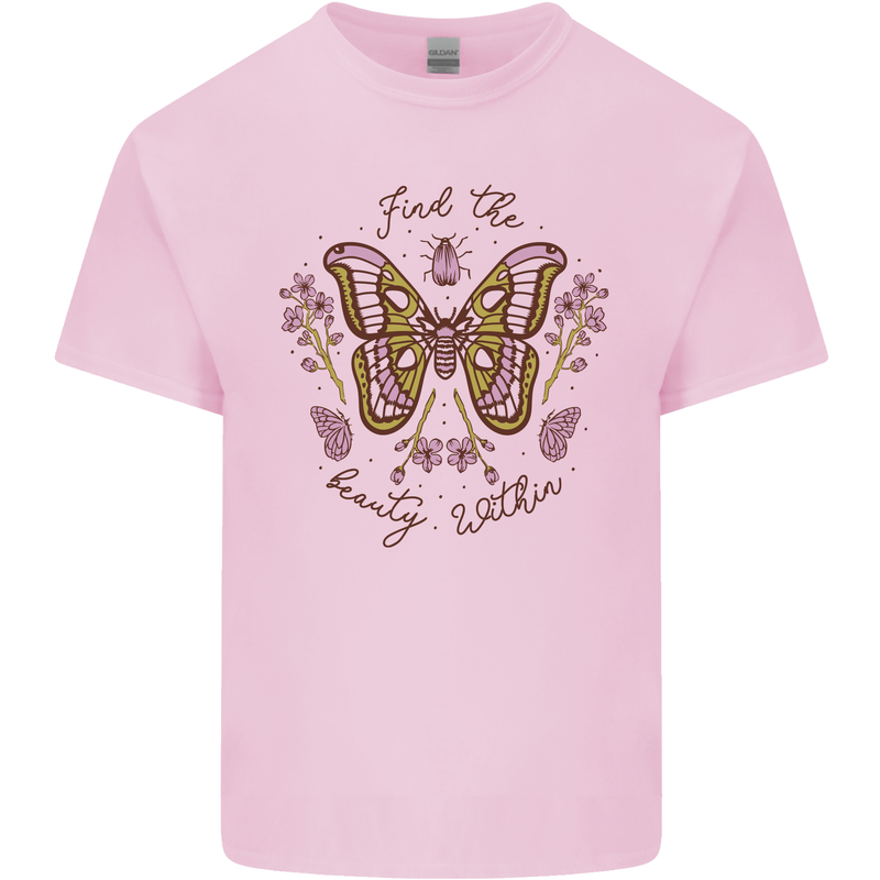 Beauty Within Butterfly Butterflies Kids T-Shirt Childrens Light Pink