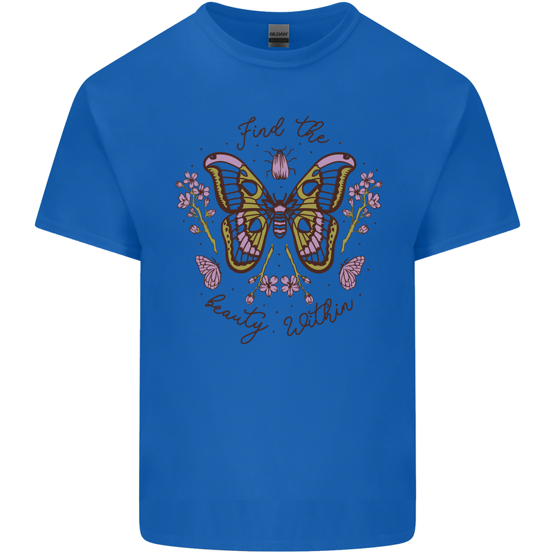 Beauty Within Butterfly Butterflies Kids T-Shirt Childrens Royal Blue