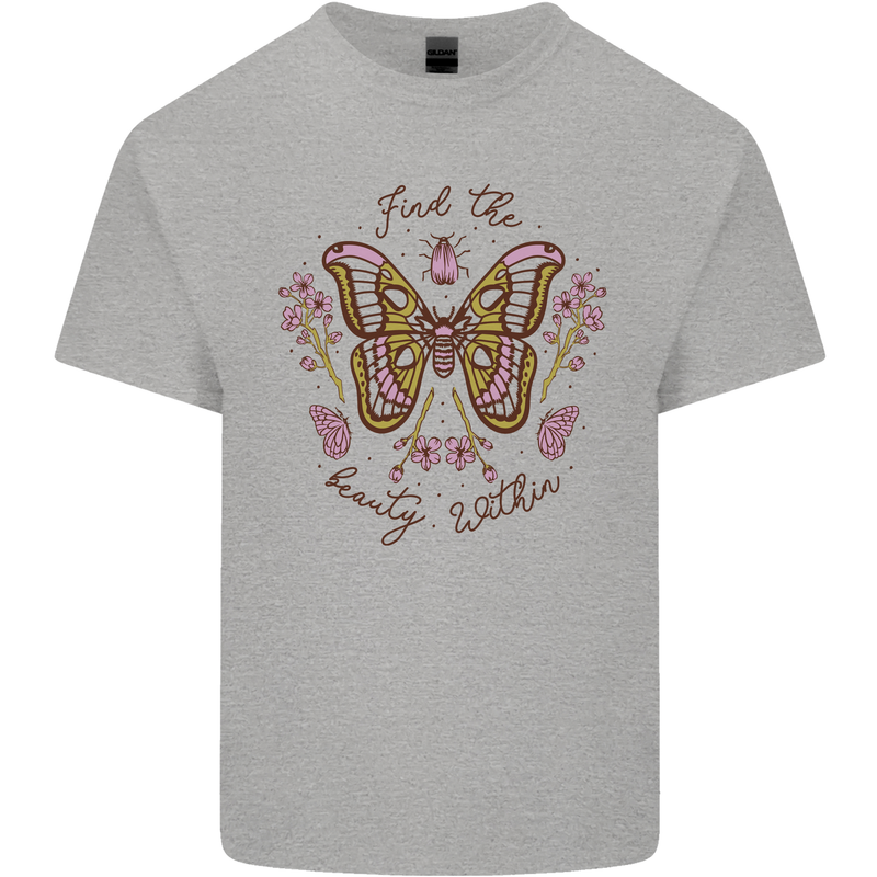 Beauty Within Butterfly Butterflies Kids T-Shirt Childrens Sports Grey