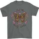 Beauty Within Butterfly Butterflies Mens T-Shirt 100% Cotton Charcoal