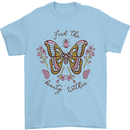 Beauty Within Butterfly Butterflies Mens T-Shirt 100% Cotton Light Blue