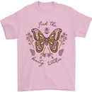 Beauty Within Butterfly Butterflies Mens T-Shirt 100% Cotton Light Pink