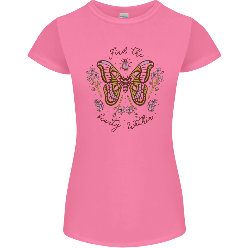 Beauty Within Butterfly Butterflies Womens Petite Cut T-Shirt Azalea