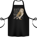 Beauty of the Night Owl Birds of Prey Cotton Apron 100% Organic Black