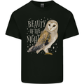 Beauty of the Night Owl Birds of Prey Mens Cotton T-Shirt Tee Top Black
