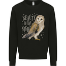 Beauty of the Night Owl Birds of Prey Mens Sweatshirt Jumper Black