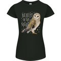 Beauty of the Night Owl Birds of Prey Womens Petite Cut T-Shirt Black