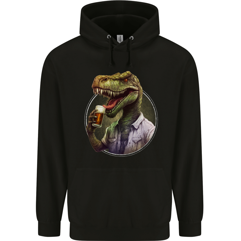 BeerRex Funny Beer T-Rex Dinosaur Alcohol Mens 80% Cotton Hoodie Black