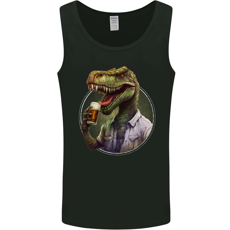 BeerRex Funny Beer T-Rex Dinosaur Alcohol Mens Vest Tank Top Black