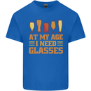Beer Glasses Funny Alcohol Old Age Kids T-Shirt Childrens Royal Blue