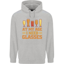Beer Glasses Funny Alcohol Old Age Mens 80% Cotton Hoodie Sports Grey