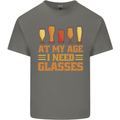 Beer Glasses Funny Alcohol Old Age Mens Cotton T-Shirt Tee Top Charcoal