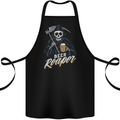 Beer Grim Reaper Skull Biker Alcohol Cotton Apron 100% Organic Black