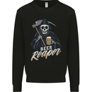 Beer Grim Reaper Skull Biker Alcohol Mens Sweatshirt Jumper Black