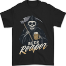 Beer Grim Reaper Skull Biker Alcohol Mens T-Shirt 100% Cotton Black