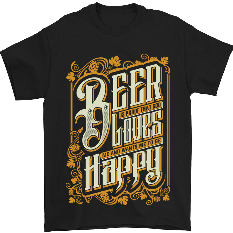 a black t - shirt with a beer quote on it