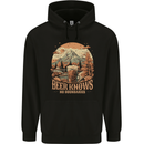 Beer Knows No Boundaries Camping hiking Mens 80% Cotton Hoodie Black