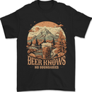 Beer Knows No Boundaries Camping hiking Mens T-Shirt 100% Cotton Black